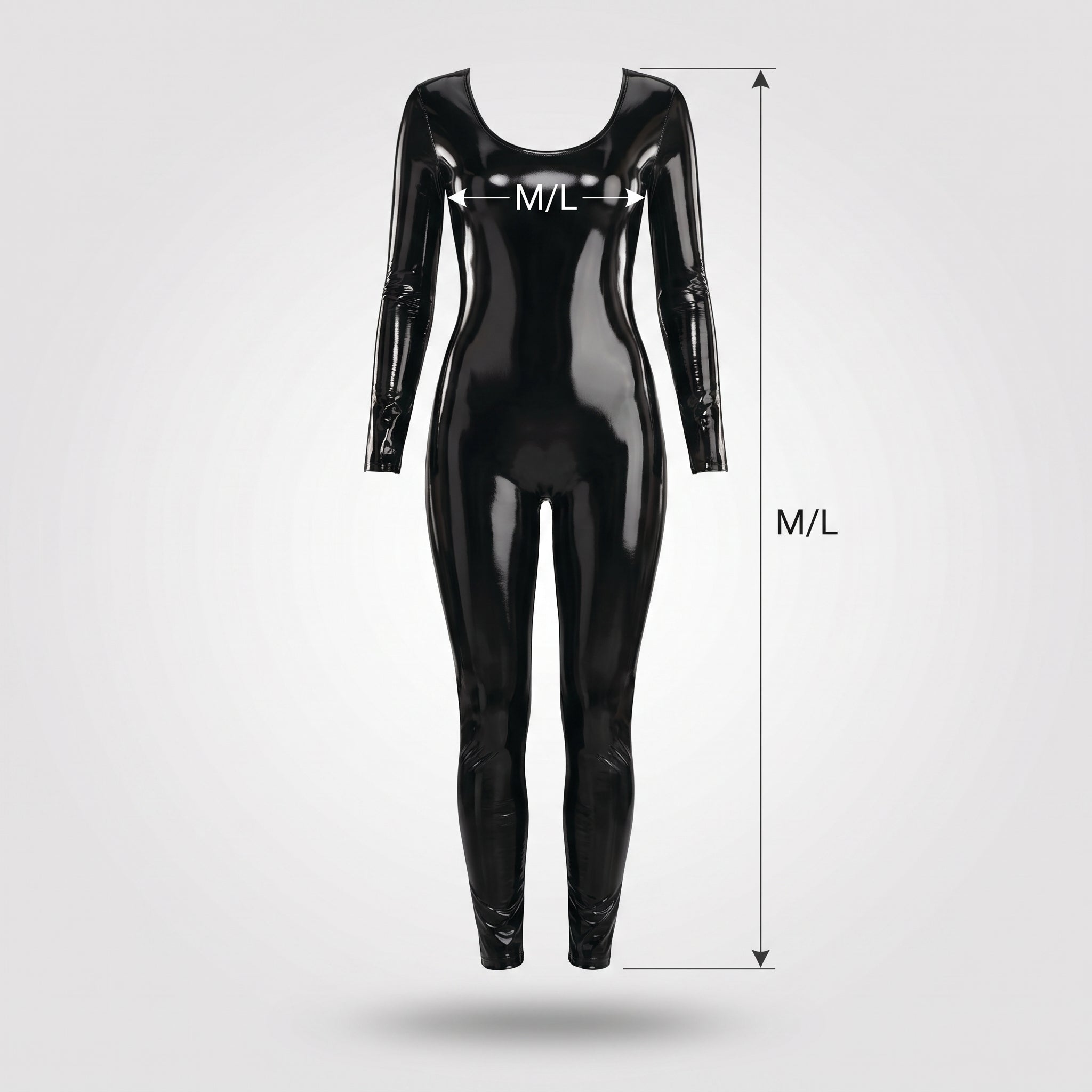 Sleek Black Liquid Catsuit for Adults - Adult M/L