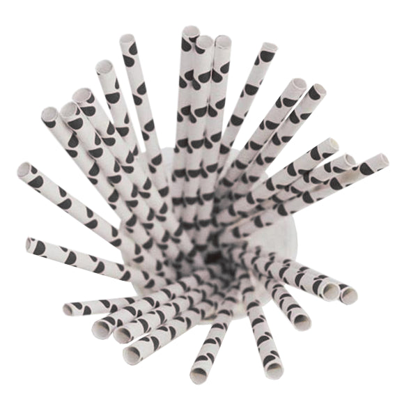 Black Polka Dot Paper Straws - 7.75 in. | 100 Count