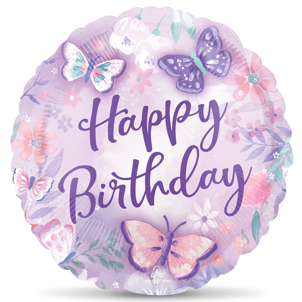 Fluttering Butterflies Happy Birthday Foil Balloon - 18 Inch