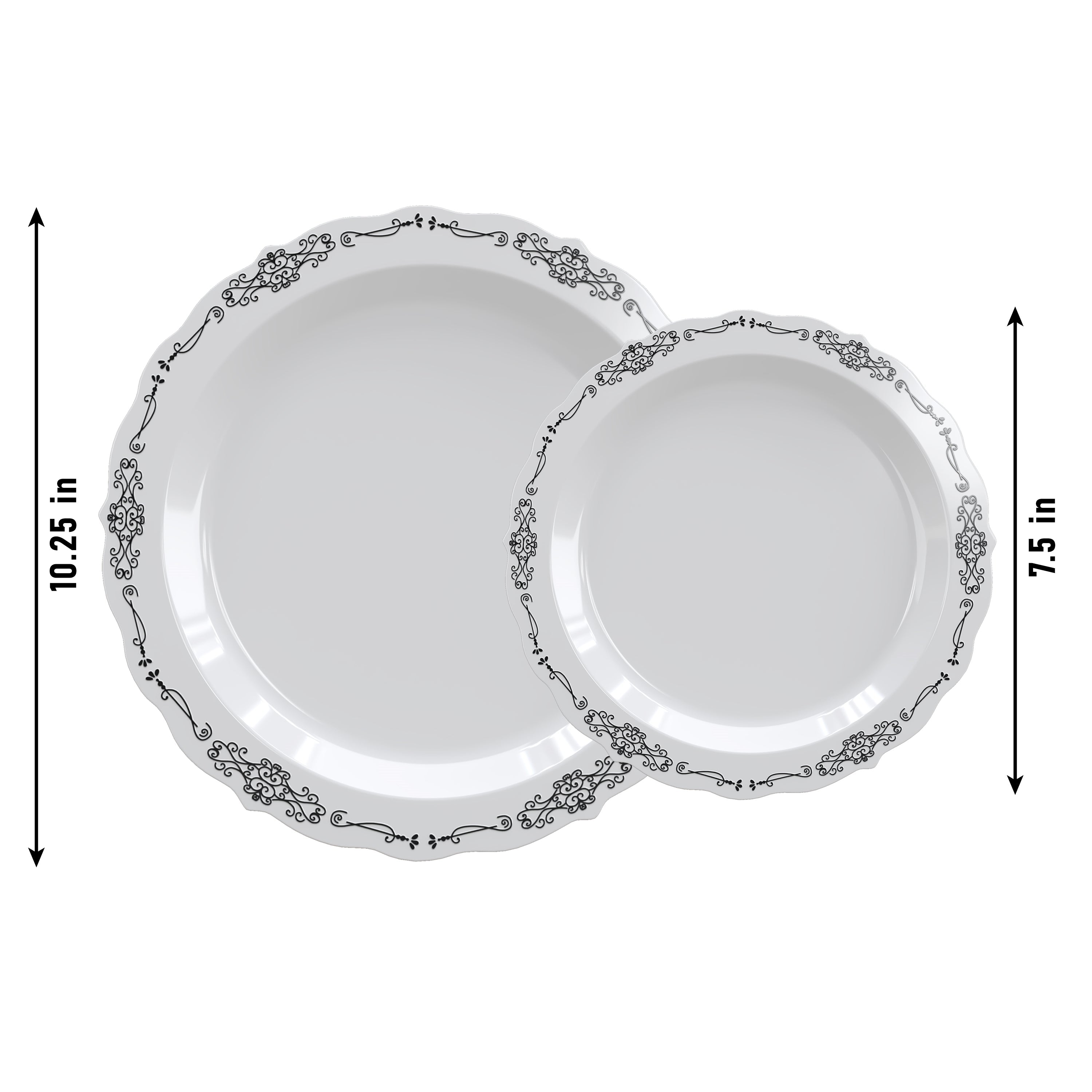 White/Black Victorian Combo Set | Service for 160