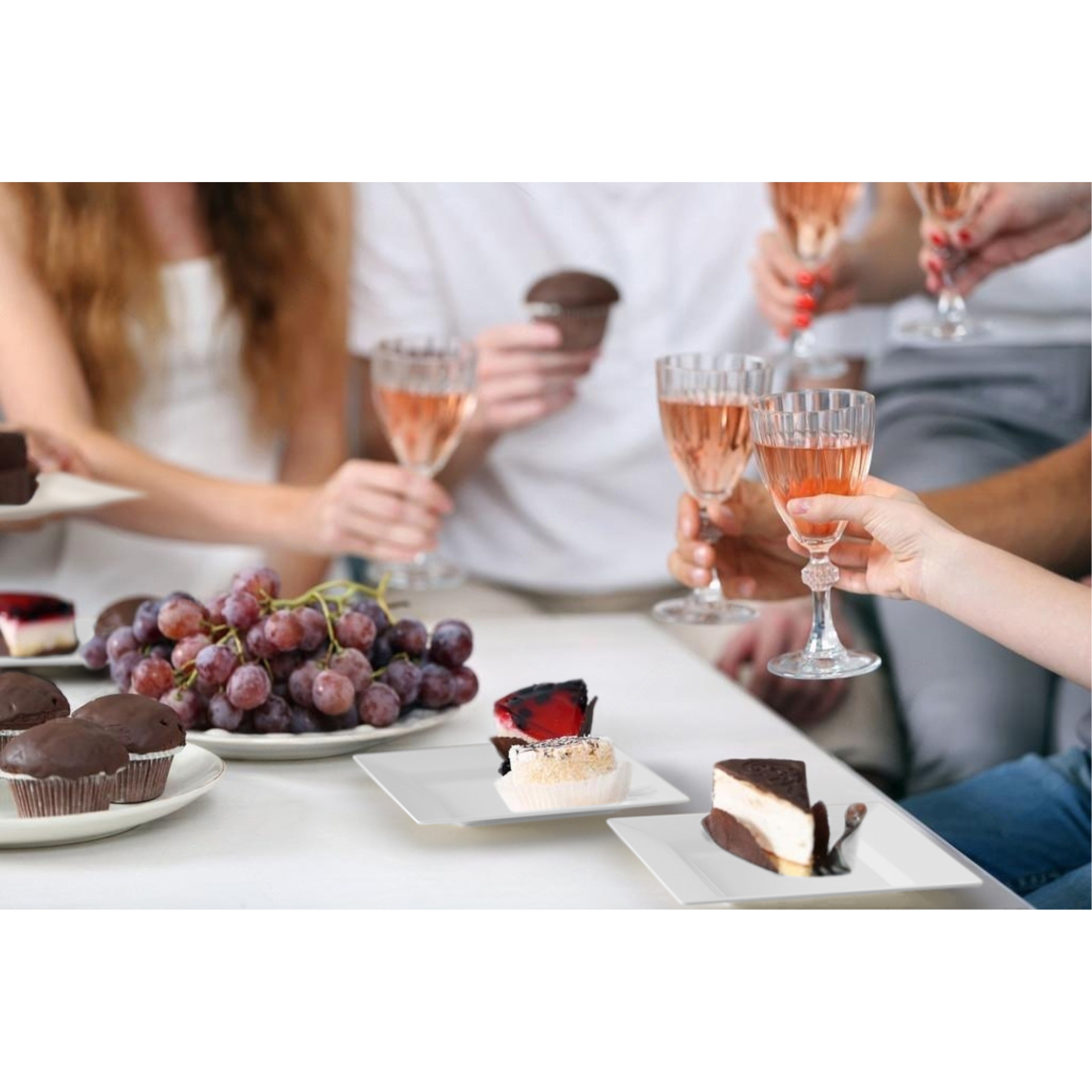 4.5 In. White Square Plates - 100 Count