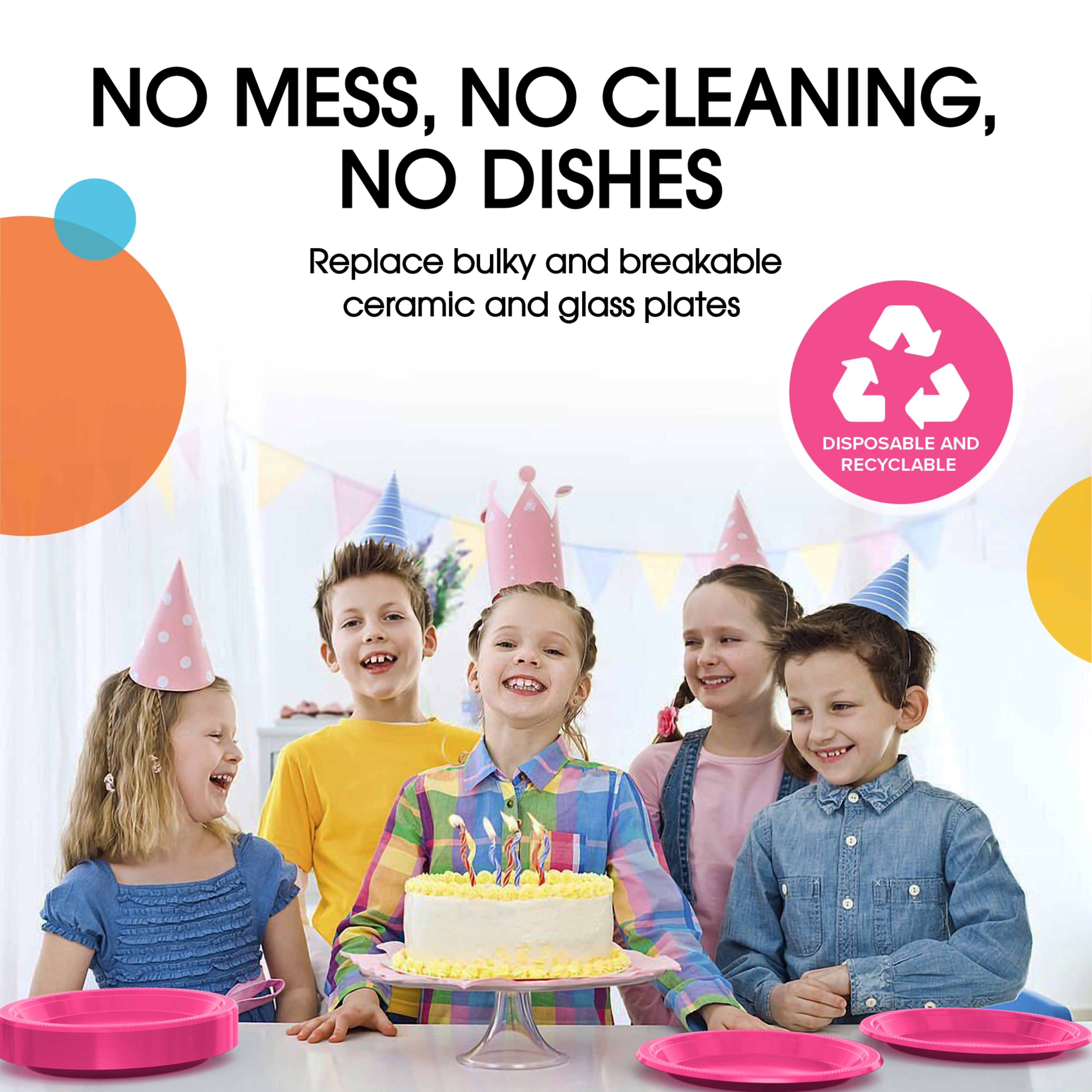 7 In. Cerise Plastic Plates | 100 Count