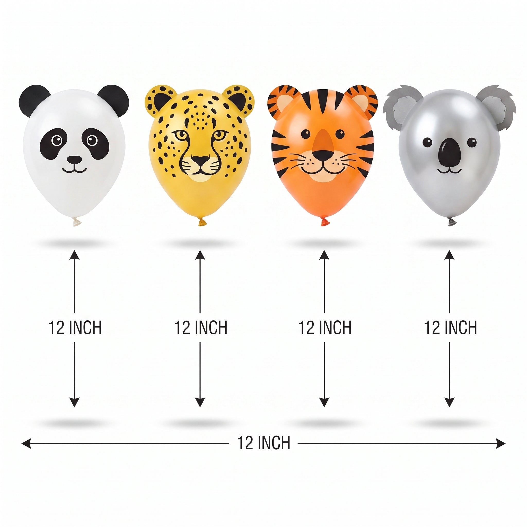 Jungle Safari Animal Balloon Decorating Kit - 12" Latex Balloons, 6 Pack