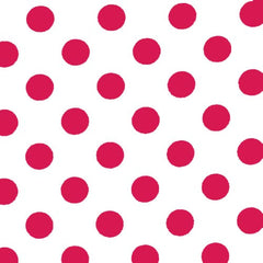 Red Polka Dot Plastic Table Cover | Case of 48 - 54 In. x 108 In.