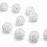 Elegant Fluffy White Garland for Weddings - 12 ft