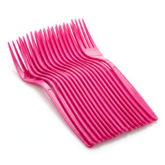 Bright Pink Plastic Forks - 7.5 in. - 20 Pack