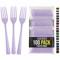 Heavy Duty Lavender Plastic Forks | 7.5 in. | 100 Count