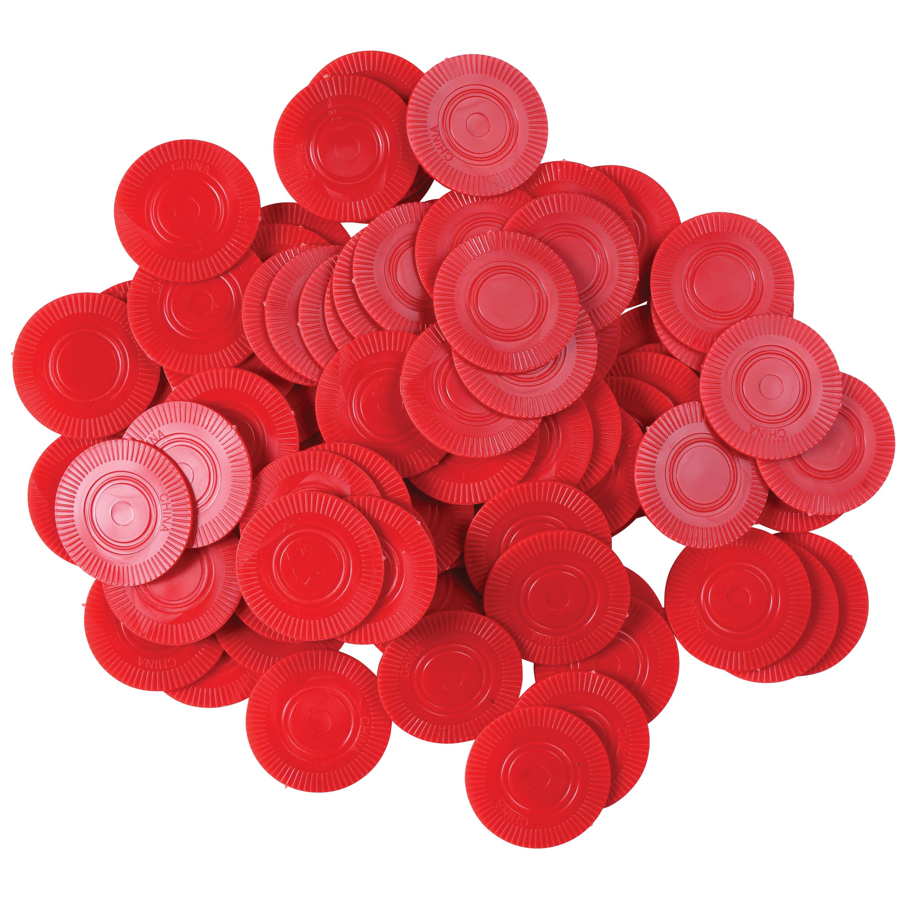 Red Poker Chips/100 Per Pkg - 100 Count