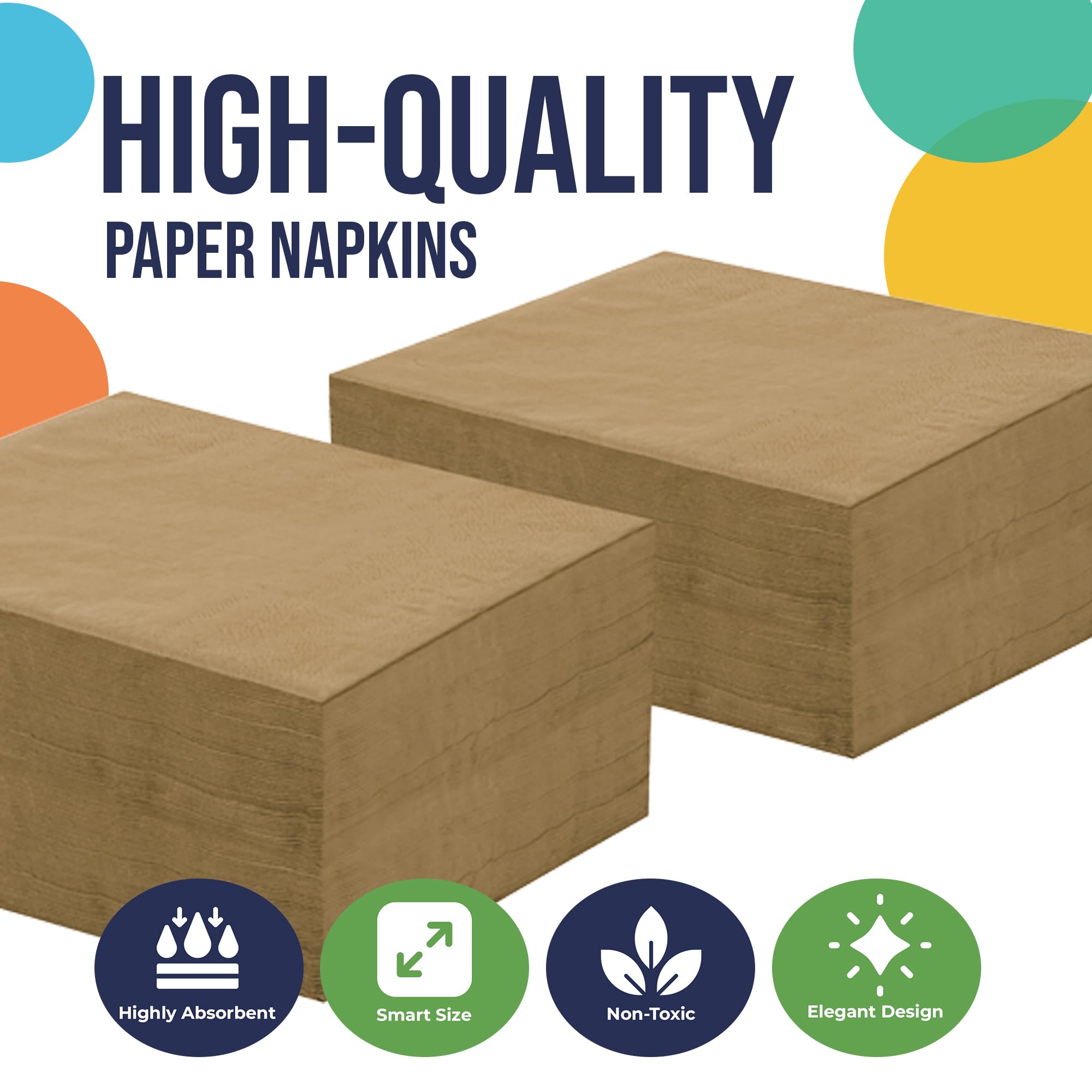 Gold Beverage Napkins - 4.75 in. x 4.75 in. | Case of 3600