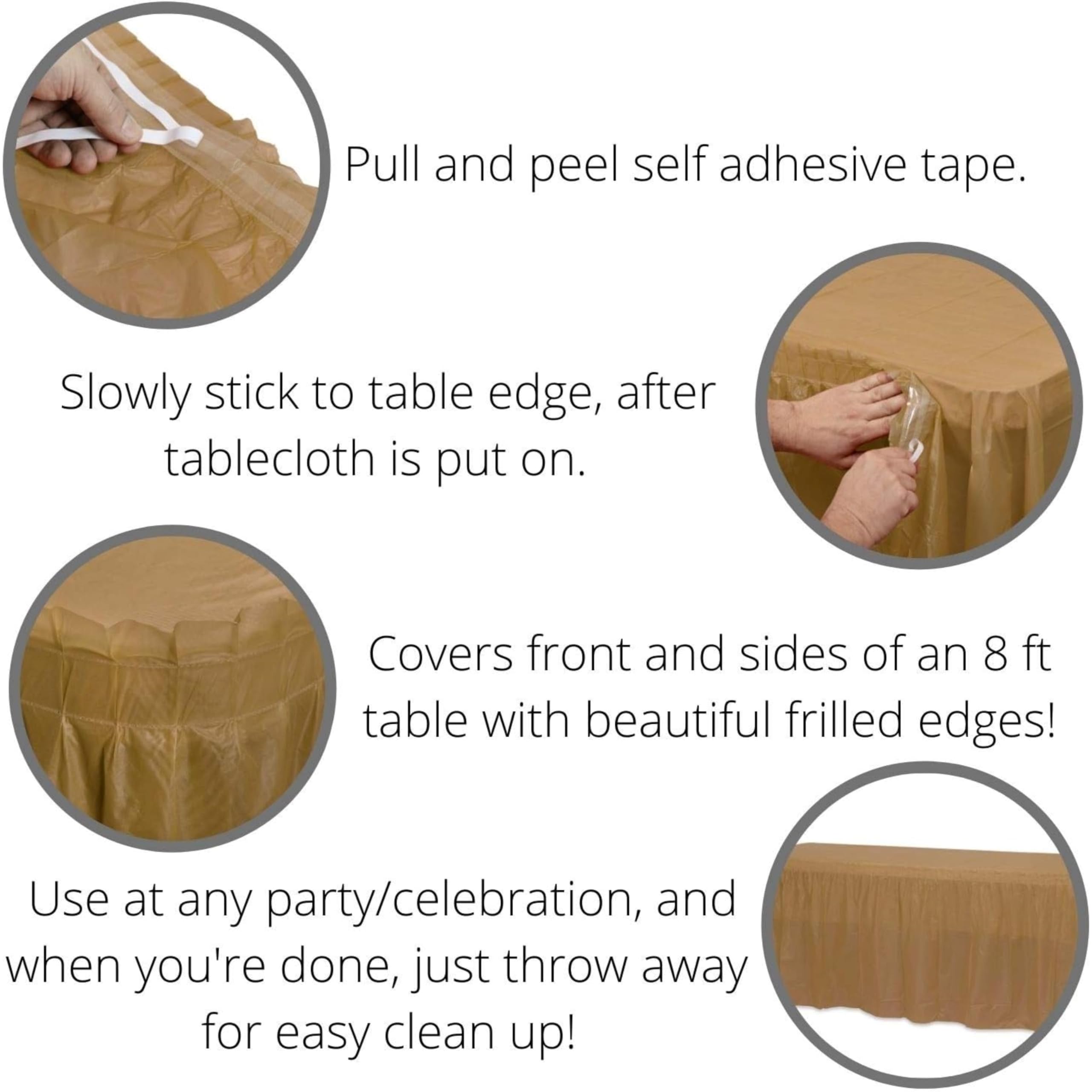 Gold Plastic Table Skirt
