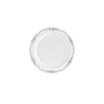 9 In. Gray / Silver Victorian Design Plates | 20 Count