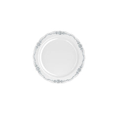 7.5 In. Gray / Silver Victorian Design Plates | 20 Count