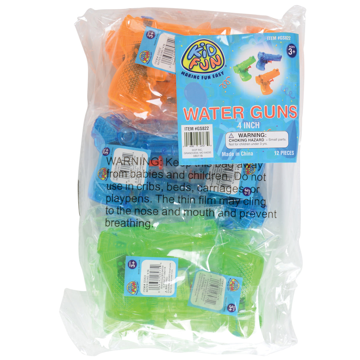 Water Guns/4 In - 12 Count