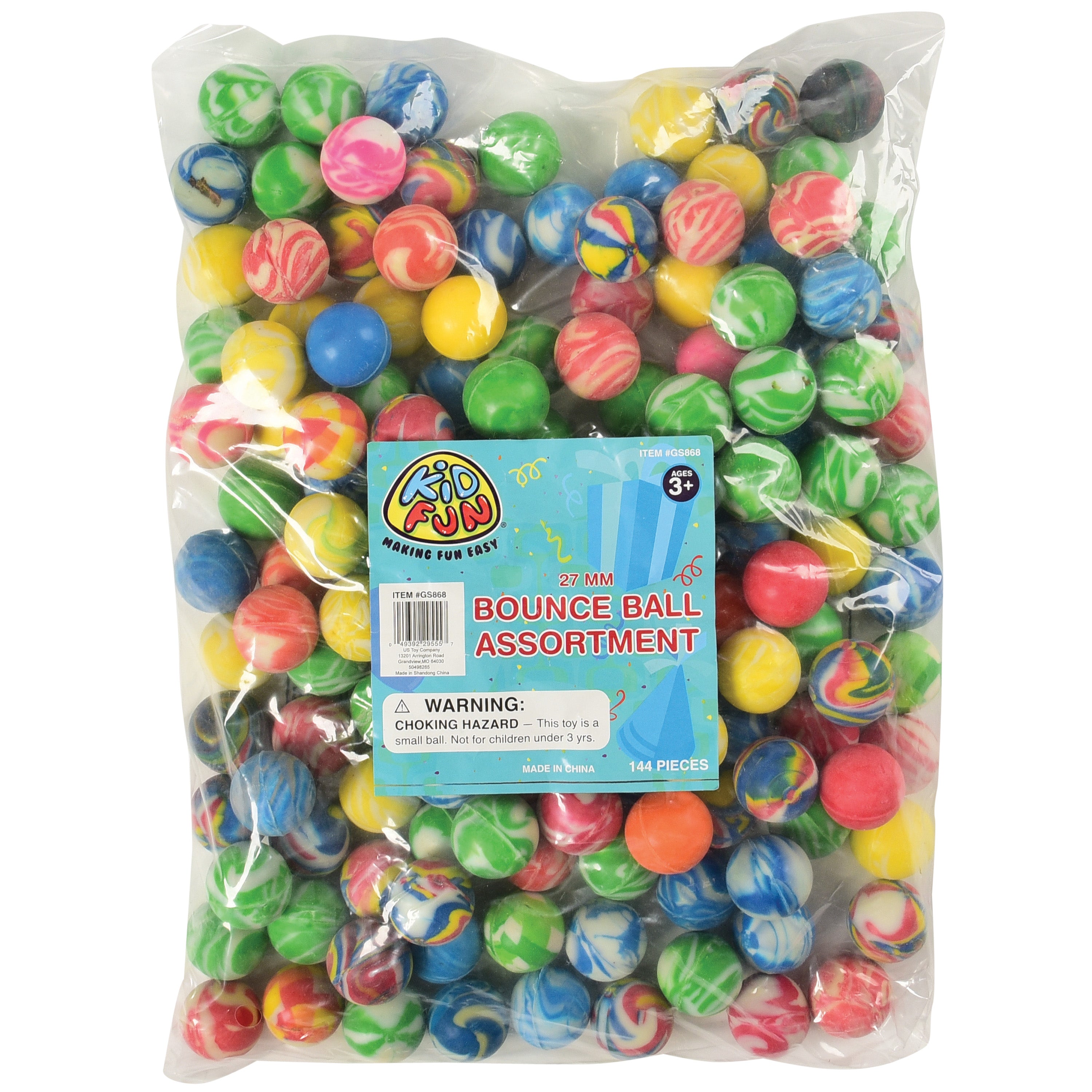 Bounce Ball Asst/144 Per Pkg - 144 Count