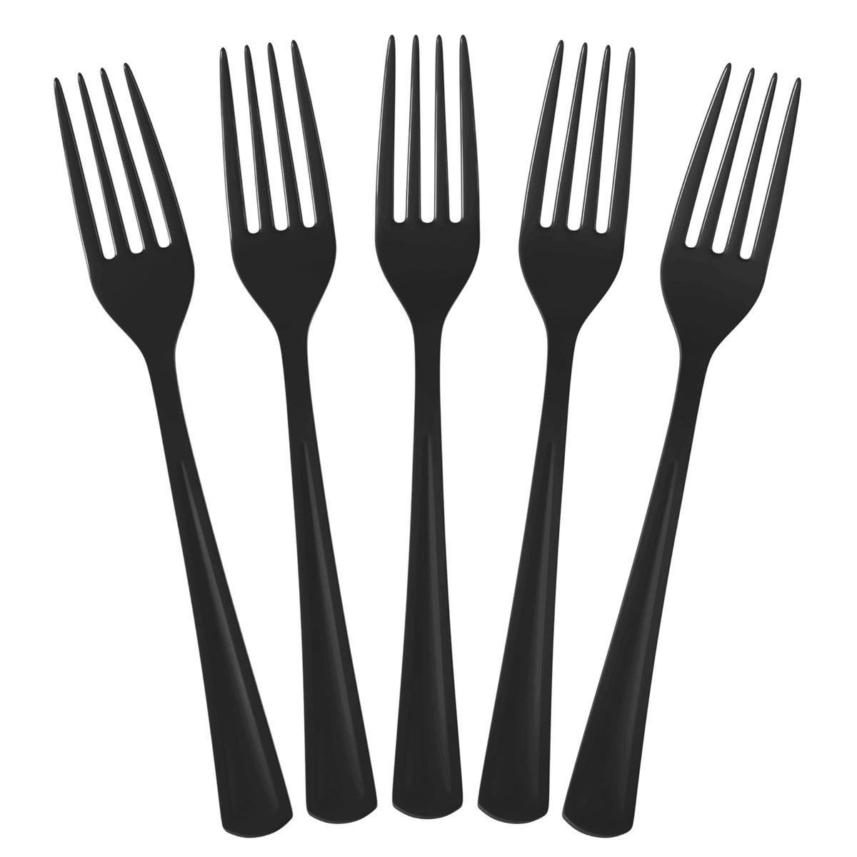 Heavy Duty Black Plastic Forks | 50 Count