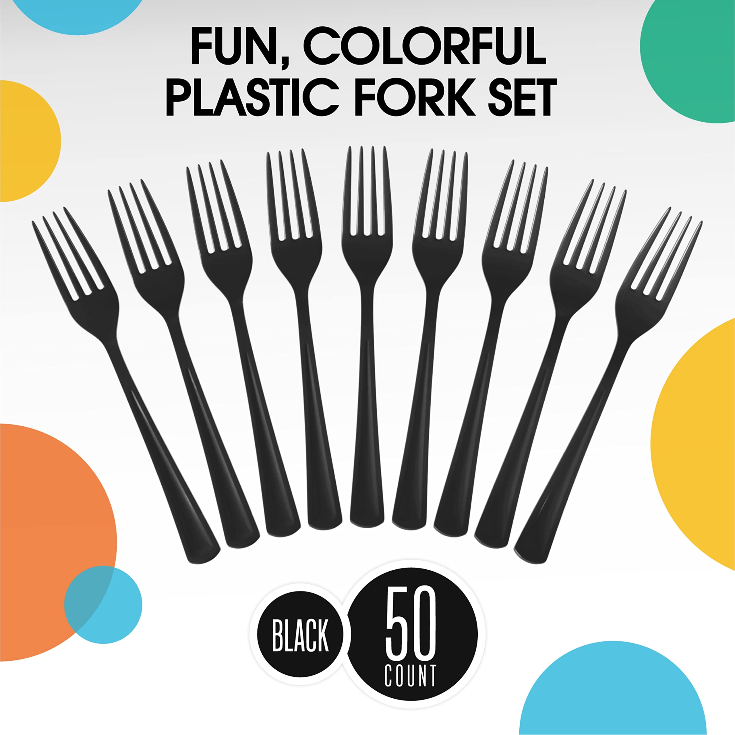 Heavy Duty Black Plastic Forks - 7.5 in. | 100 Count