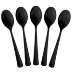 Heavy Duty Black Plastic Spoons - 7 in. | 50 Count