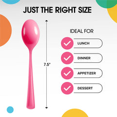 Heavy Duty Cerise Plastic Spoons - 7 in. | Case of 1200