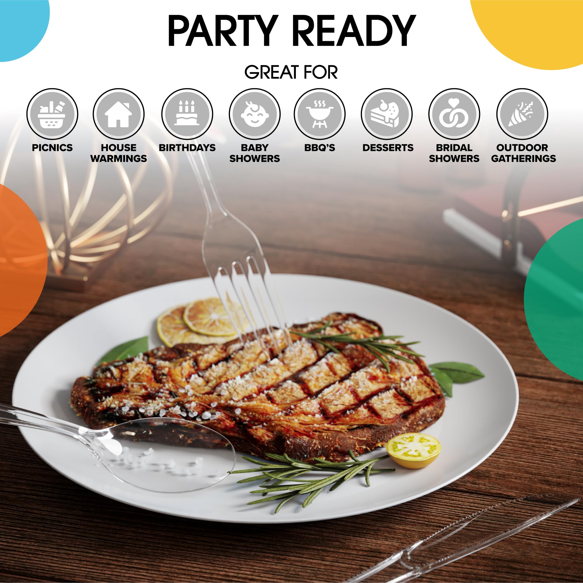 Heavy Duty Clear Plastic Forks - 7.5 in. | 100 Count
