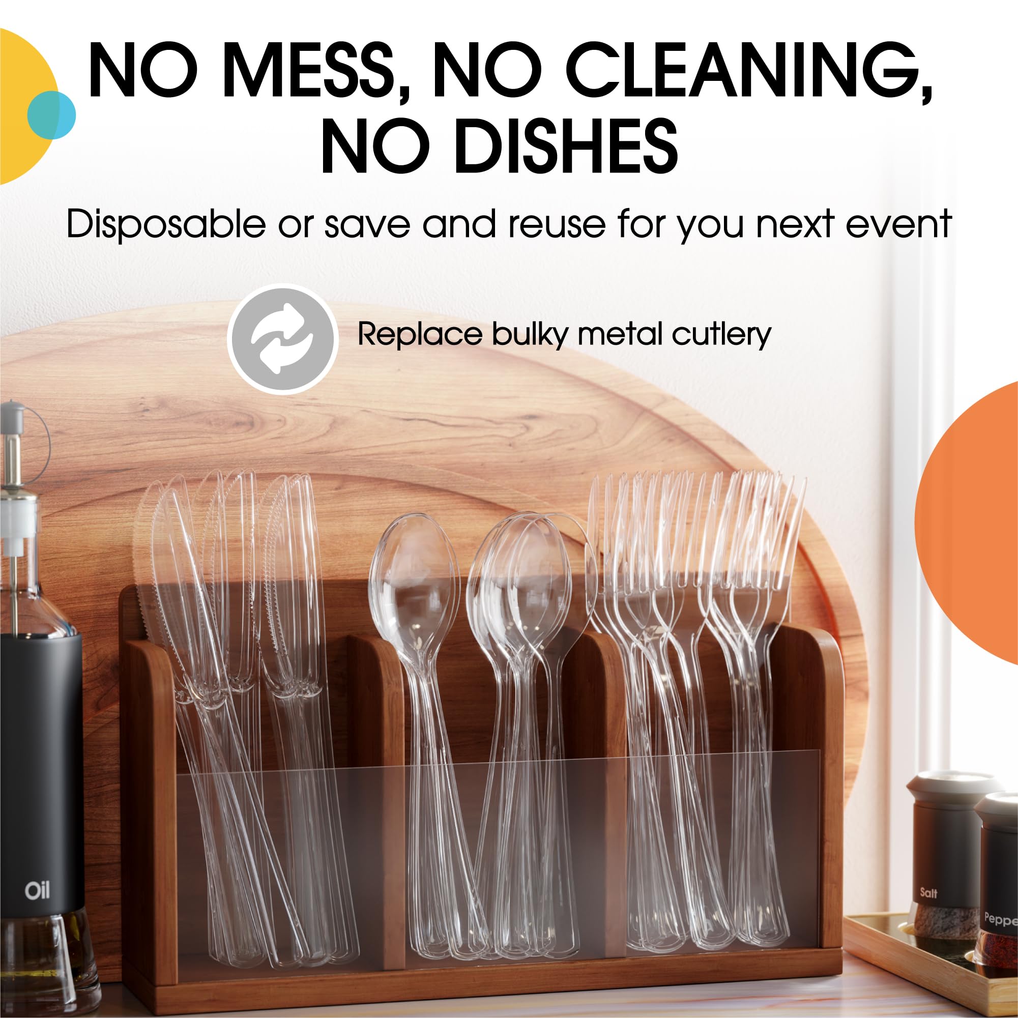 Heavy Duty Clear Plastic Forks - 7.5 in. | 100 Count