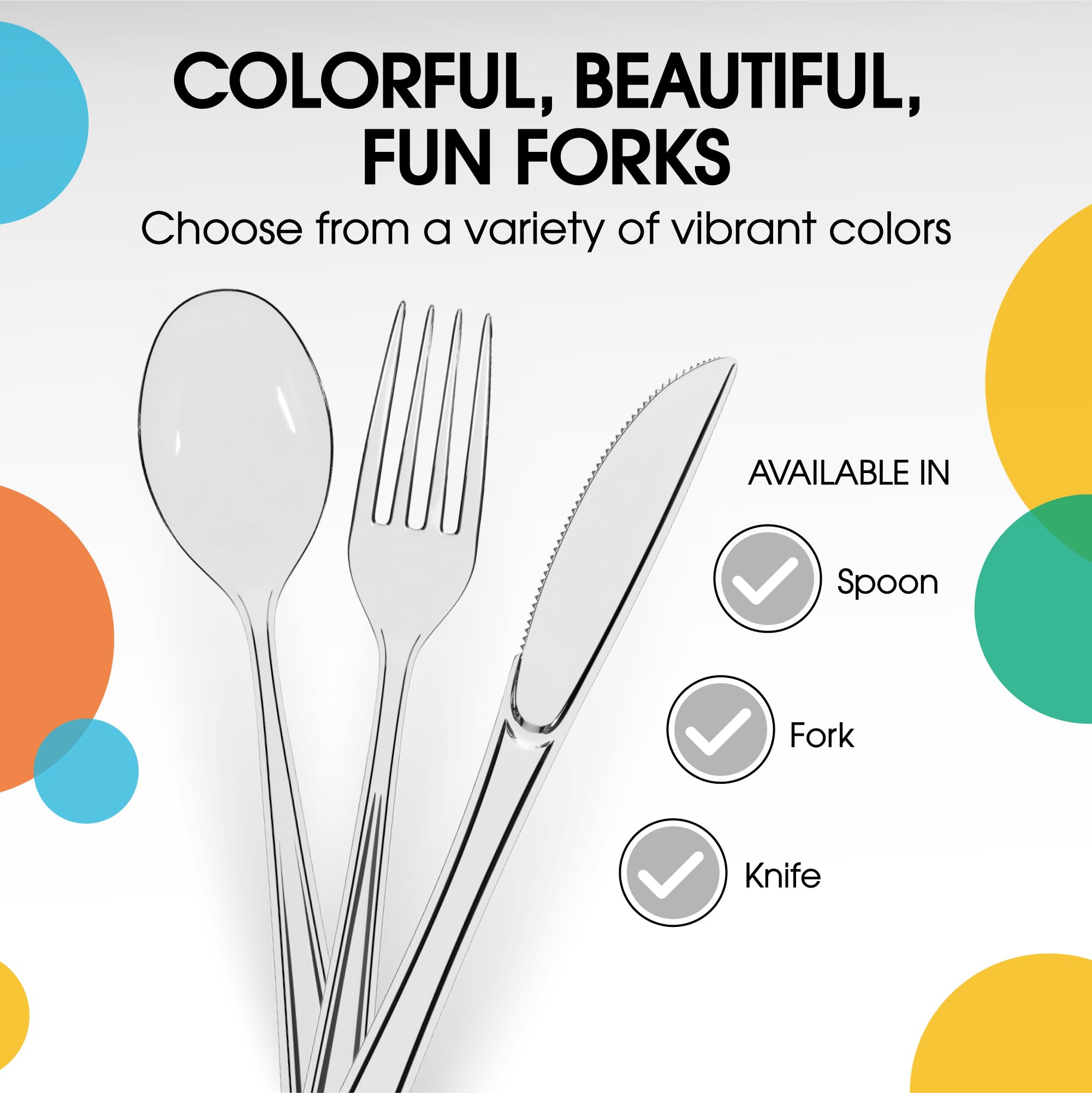 Heavy Duty Clear Plastic Forks - 7.5 in. | Case of 1200