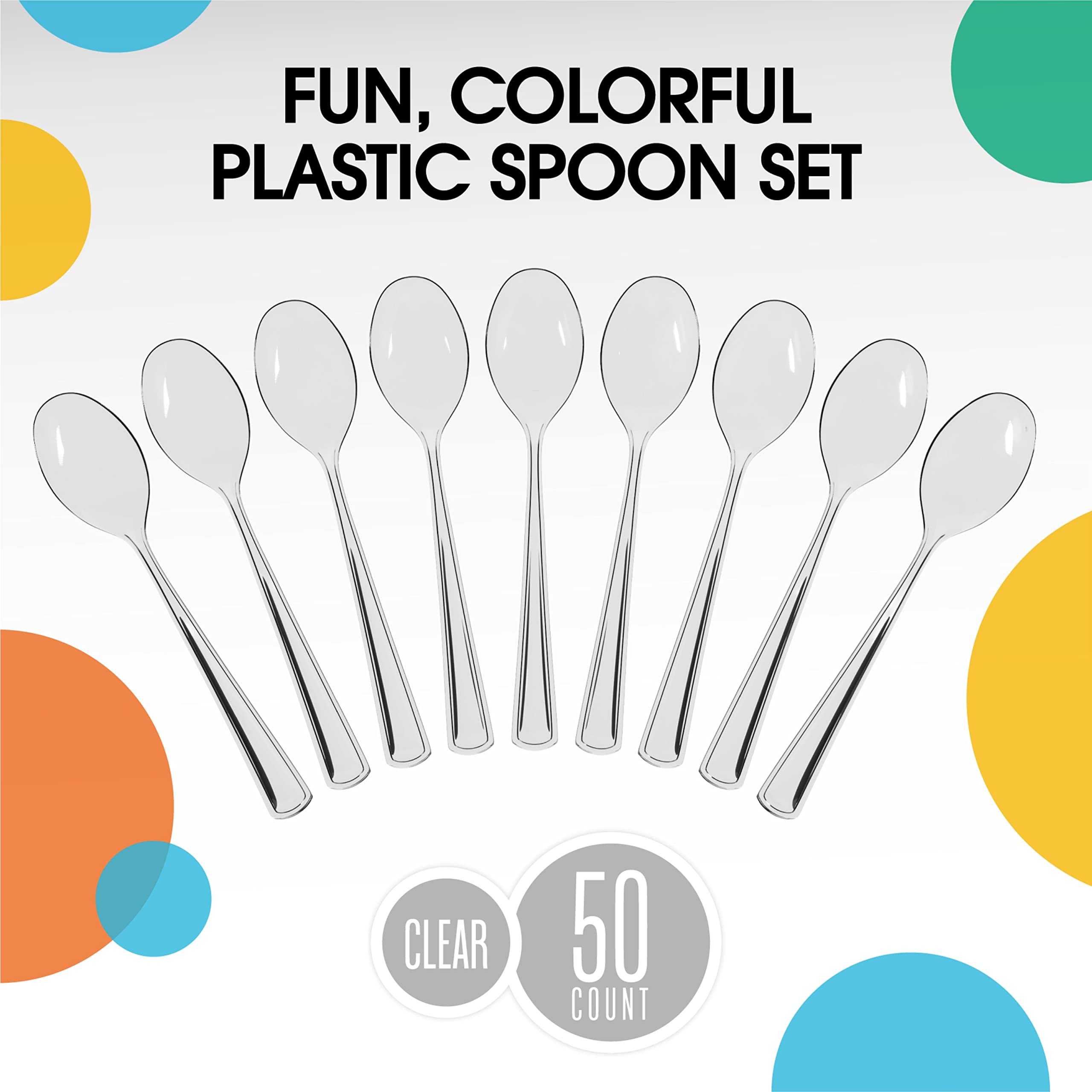 Heavy Duty Clear Plastic Spoons - 7 in. | 100 Count