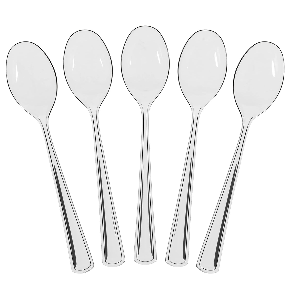 Heavy Duty Clear Plastic Spoons - 7 in. | 100 Count