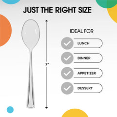 Heavy Duty Clear Plastic Spoons - 7 in. | 100 Count