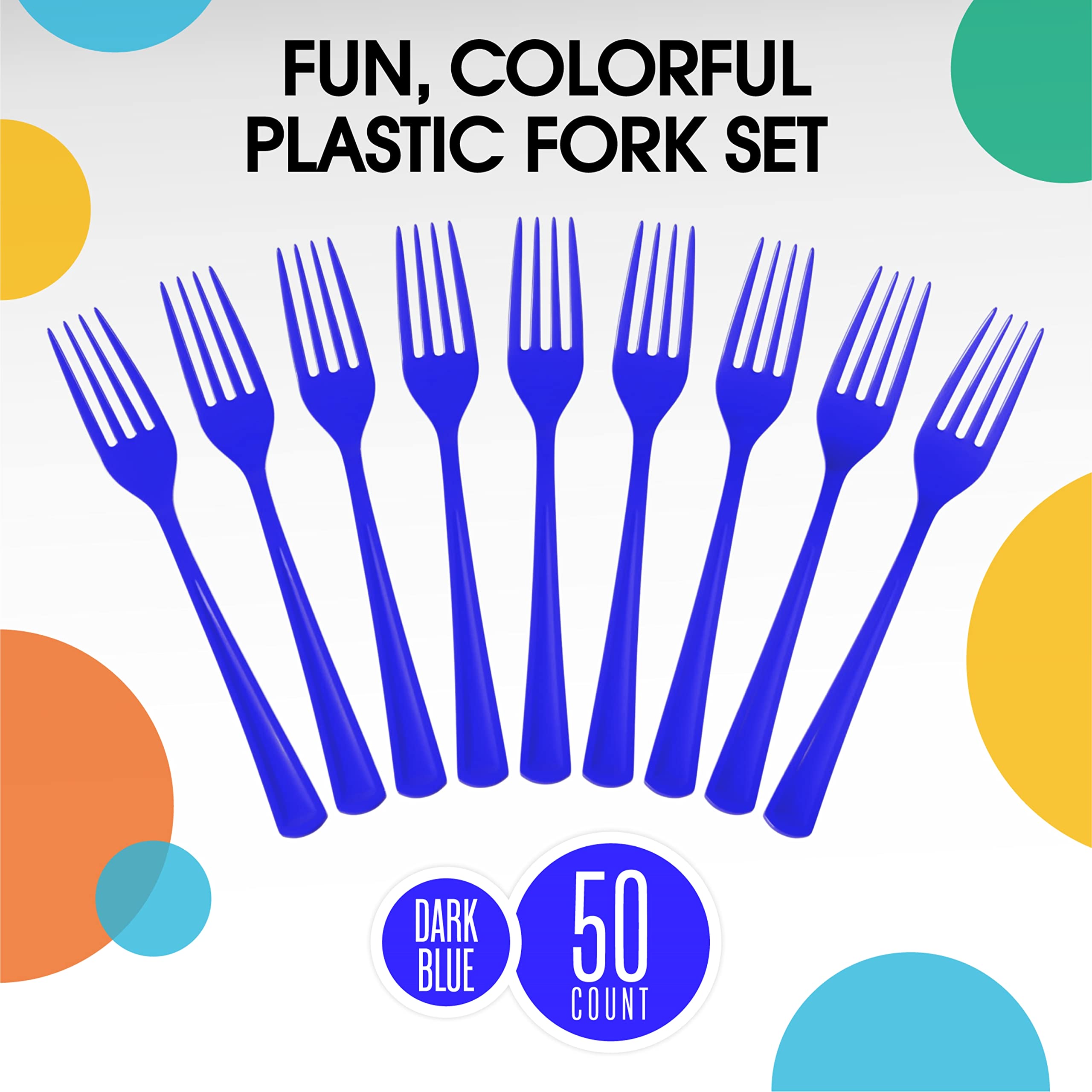 Heavy Duty Dark Blue Plastic Forks - 7.5 in. | 100 Count