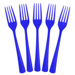 Heavy Duty Dark Blue Plastic Forks - 7.5 in. | 50 Count