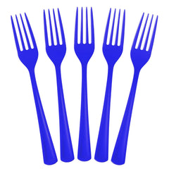 Heavy Duty Dark Blue Plastic Forks - 7.5 in. | 100 Count