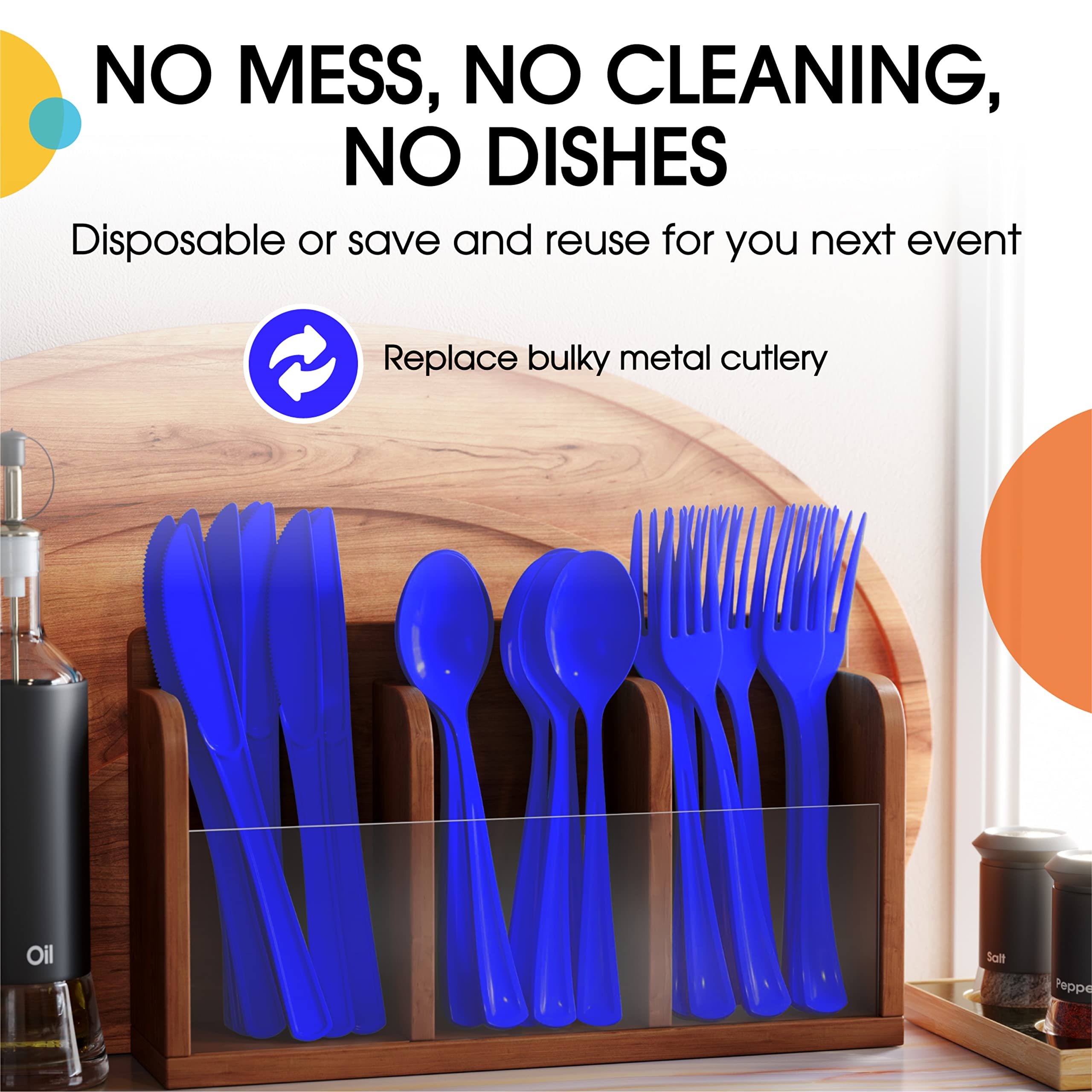 Heavy Duty Dark Blue Plastic Forks - 7.5 in. | 100 Count
