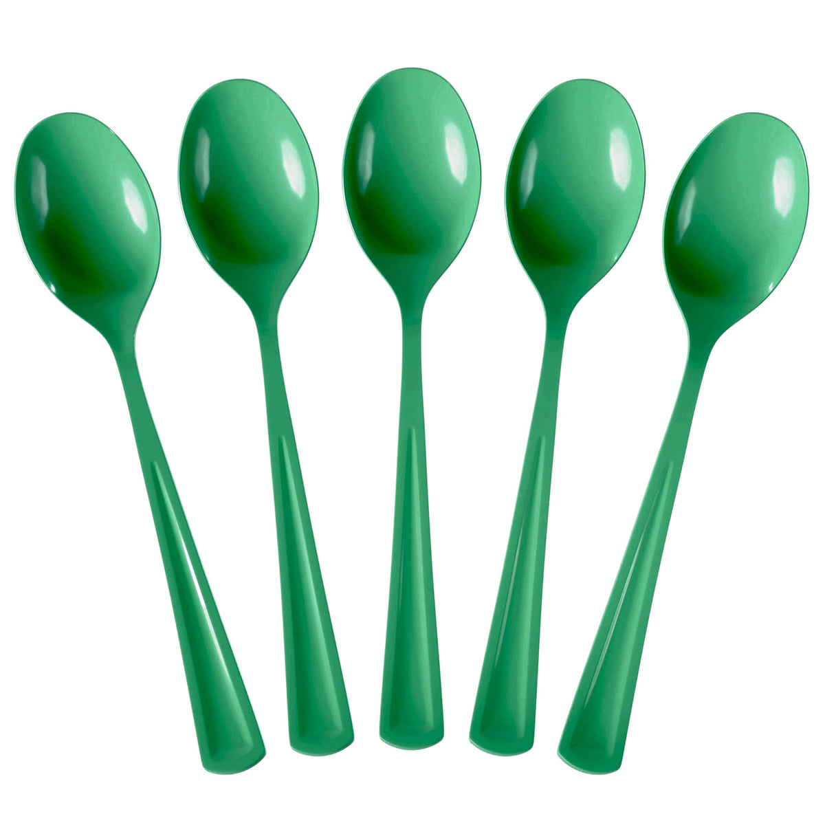 Heavy Duty Emerald Green Plastic Spoons - 7 in. | 100 Count