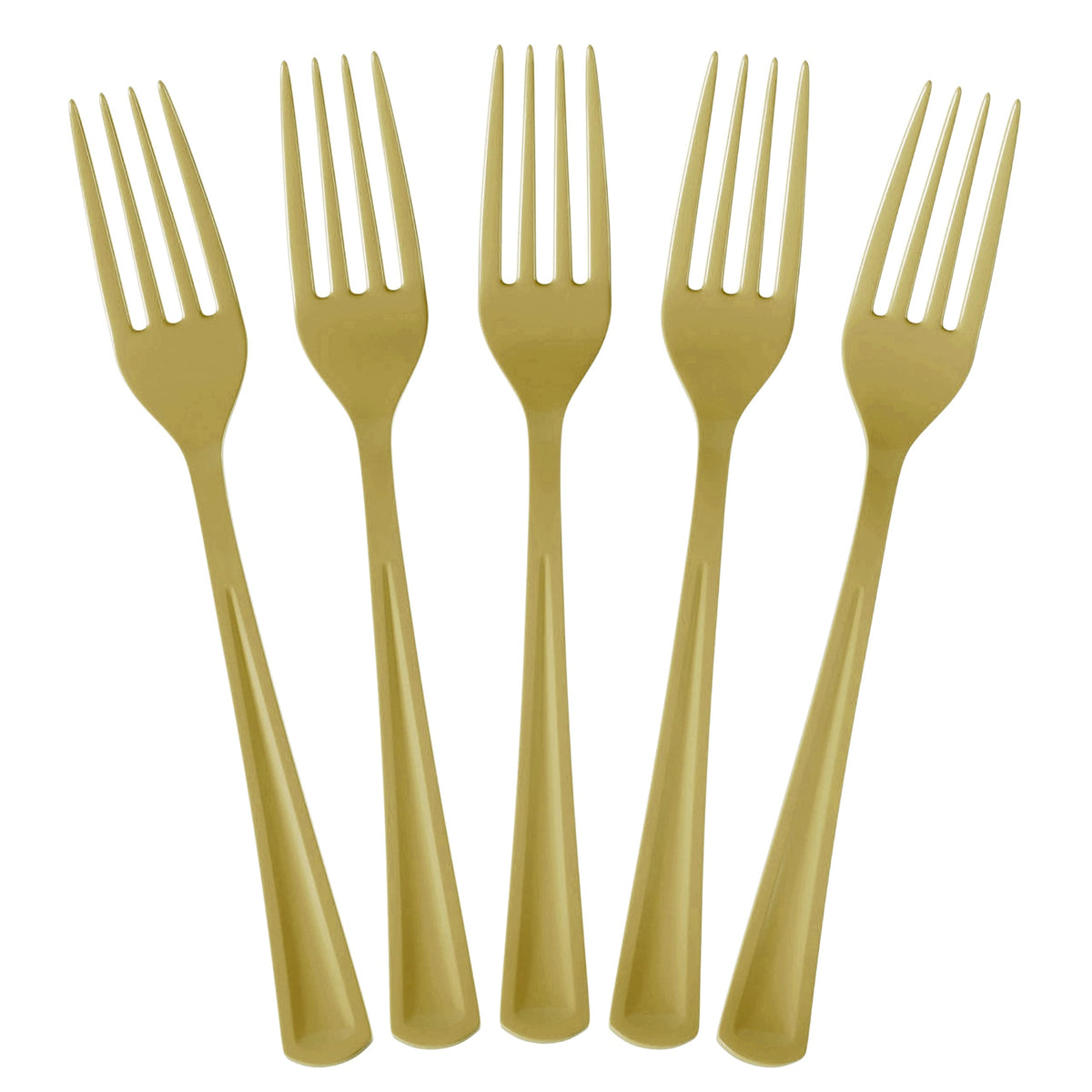 Heavy Duty Gold Plastic Forks - 7.5 in. | 100 Count