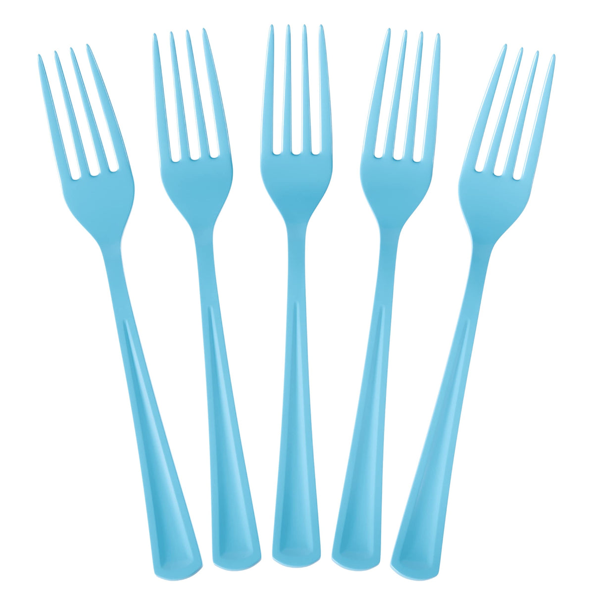 Heavy Duty Light Blue Plastic Forks - 7.5 in. | 100 Count