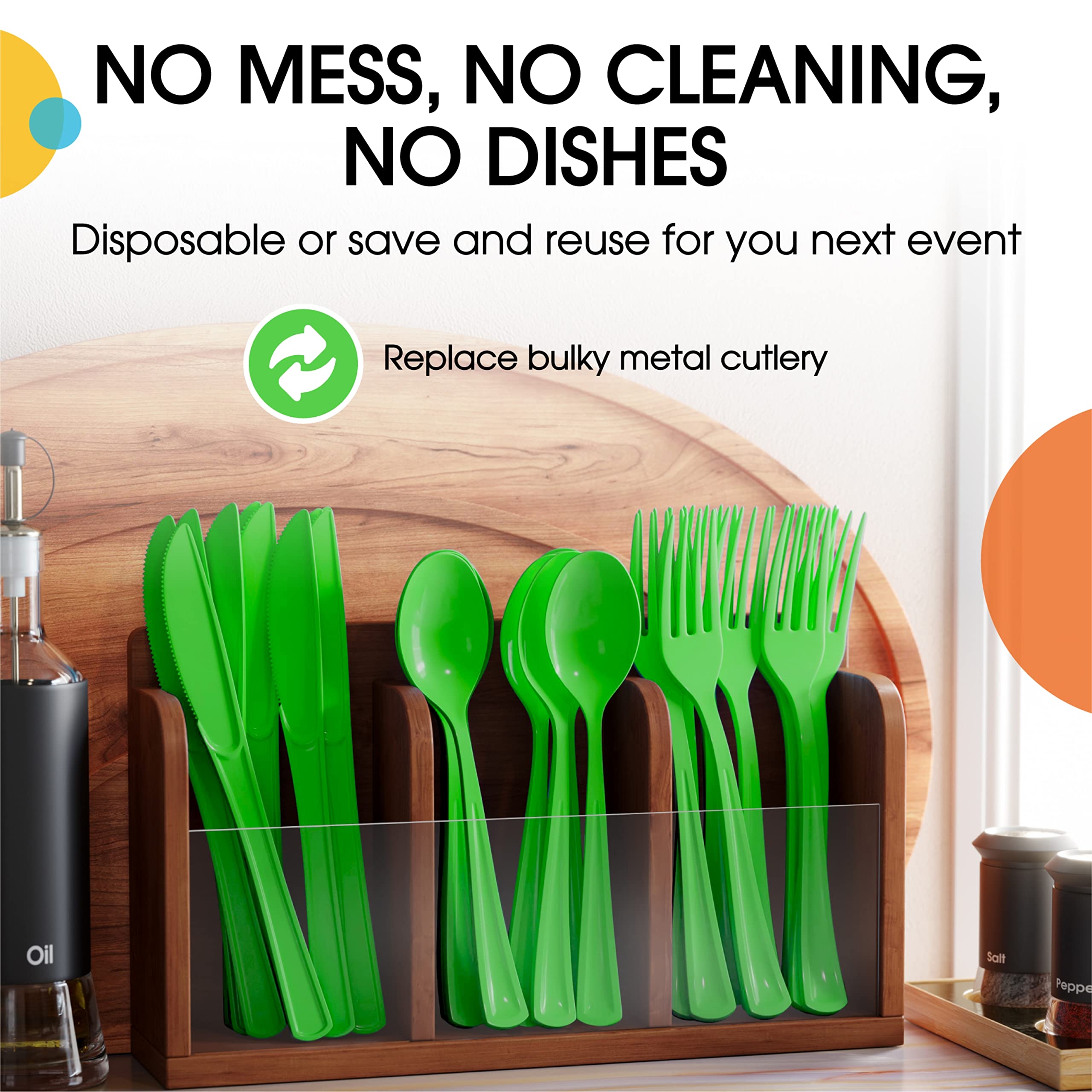 Heavy Duty Lime Green Plastic Forks - 7.5 in. | Case of 1200