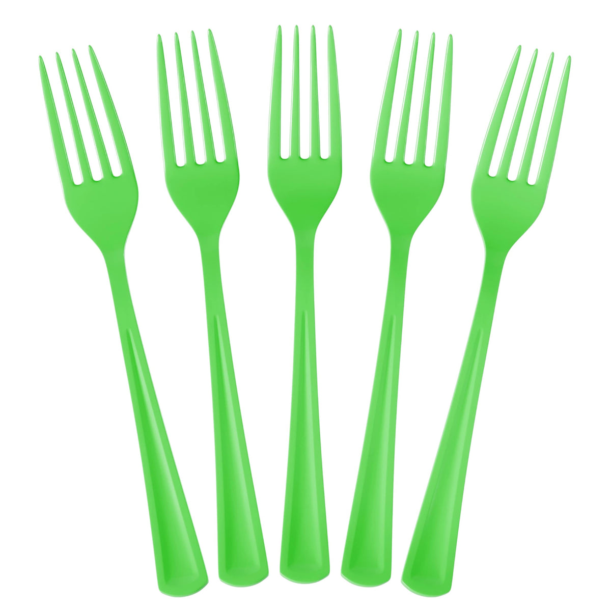 Heavy Duty Lime Green Plastic Forks - 7.5 in. | 100 Count