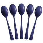 Heavy Duty Navy Plastic Spoons - 7 in. | 50 Count