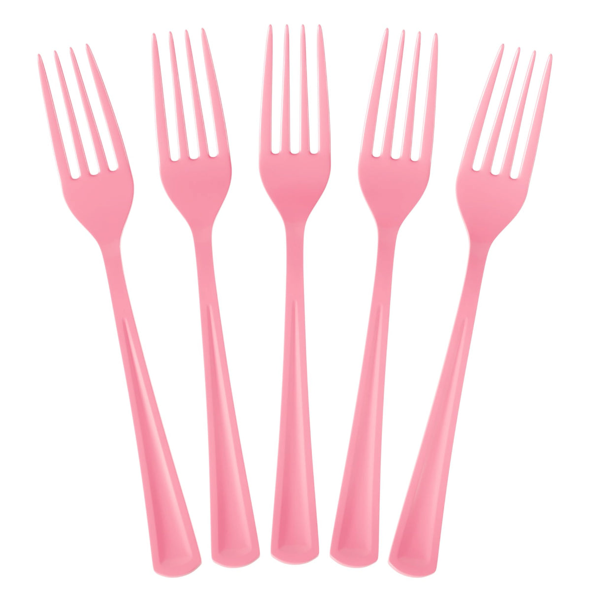 Heavy Duty Pink Plastic Forks - 7.5 in. | 100 Count