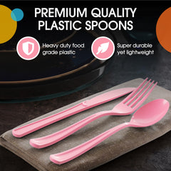 Pink Plastic Spoons | 25 Count