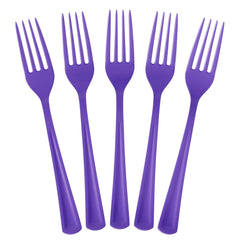 Heavy Duty Purple Plastic Forks - 7.5 in. | 100 Count