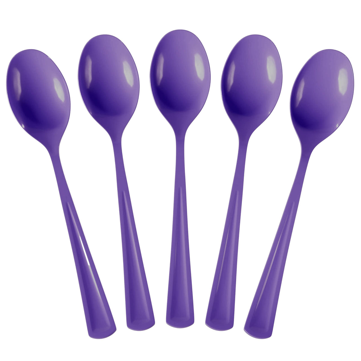 Heavy Duty Purple Plastic Spoons - 7 in. | 100 Count