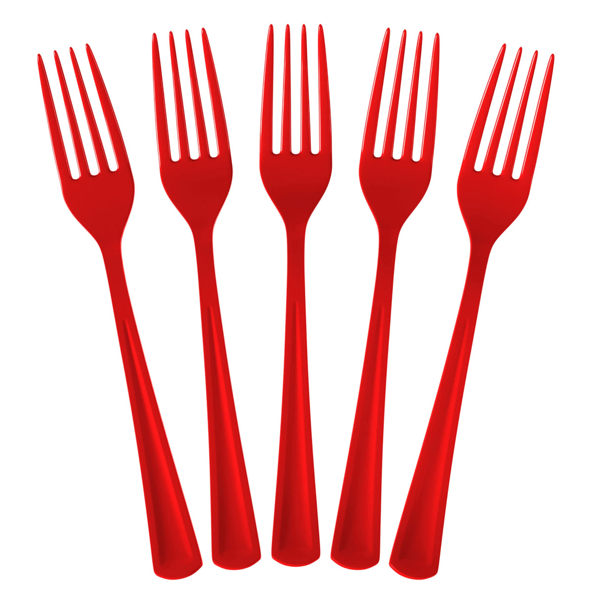Heavy Duty Red Plastic Forks - 7.5 in. | 100 Count