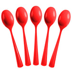 Heavy Duty Red Plastic Spoons - 7 in. | 50 Count