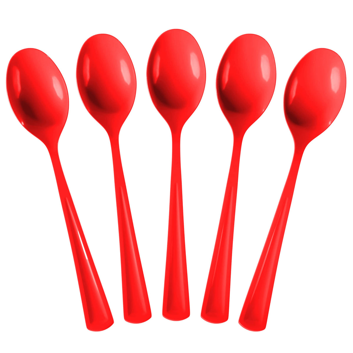 Heavy Duty Red Plastic Spoons - 7 in. | 100 Count