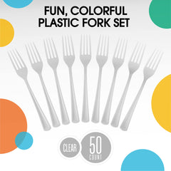 Heavy Duty White Plastic Forks | 50 Count