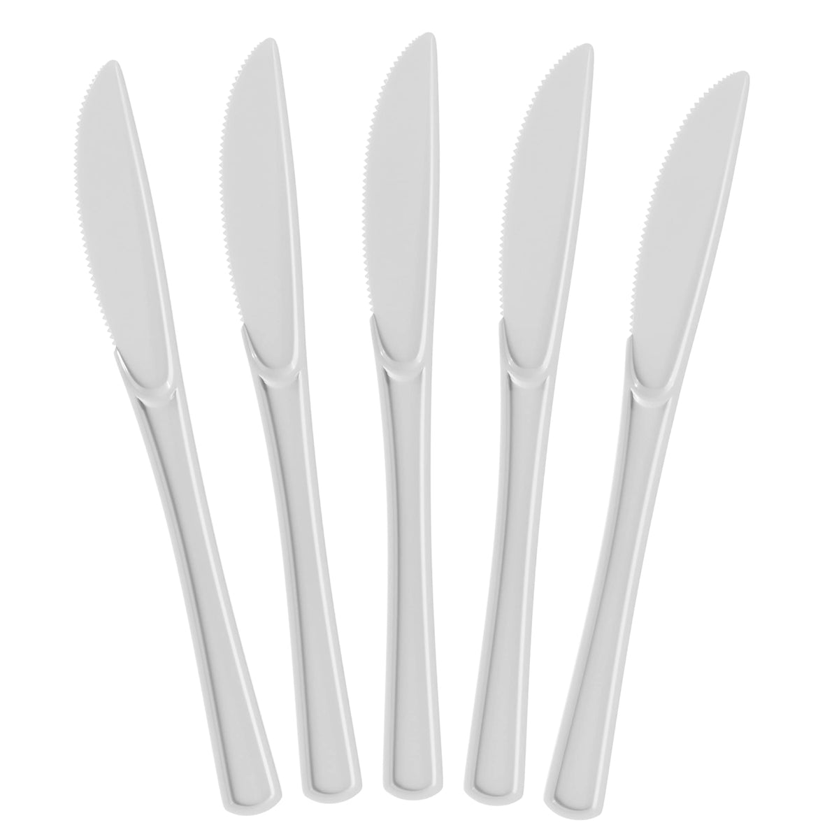 Heavy Duty White Plastic Knives | 50 Count