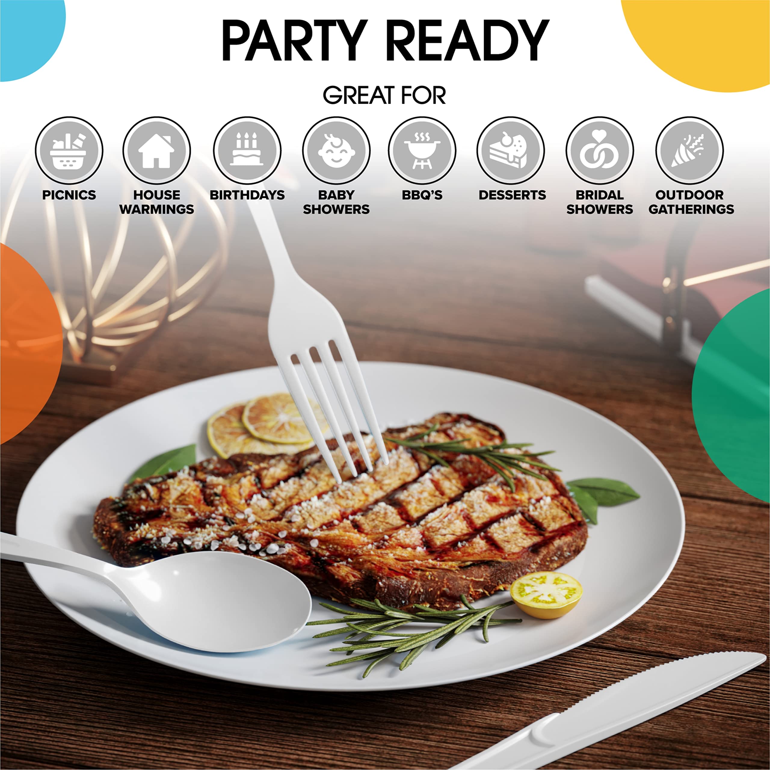 Heavy Duty White Plastic Knives | Case of 1200