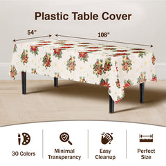 Holiday Print Plastic Table Cover - 54 in. x 108 in. | Case of 48