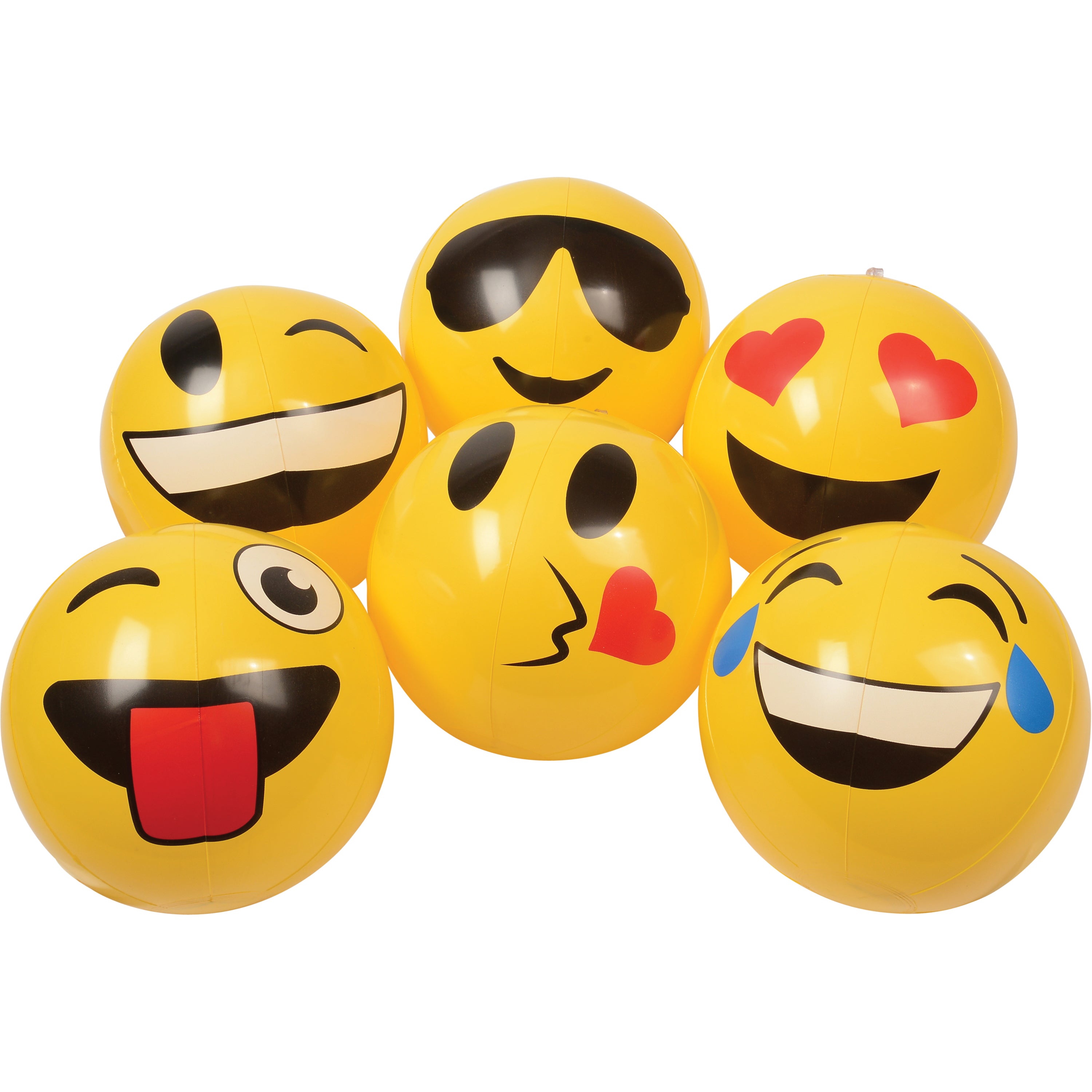 Emoji Inflatable Balls/12 In - 12 Count